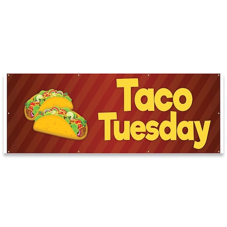Signmission Taco Tuesday Banner Concession Stand Food Truck Single Sided B-96-30161